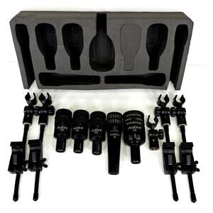Audix DP5-A 10 Pc Pro Drum Microphone Pack 5 Mics 5 Mic Mounts Foam Mic Holder